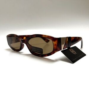 House of Harlow 1960 Slim Rectangle Oval Sunglasses Tortoise Shell NWT Brown XX